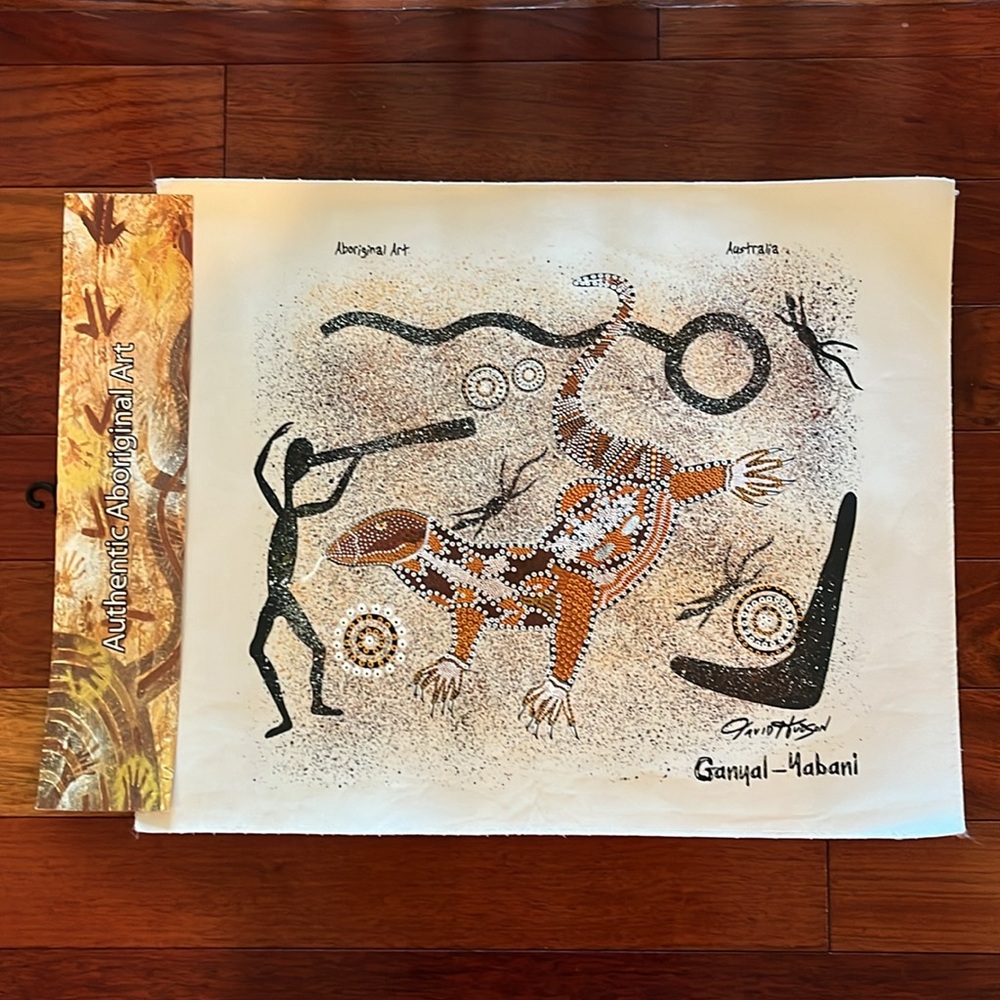Authentic Aboriginal Australian Art  Screen Print Ganyal-Yabani by David Hudson